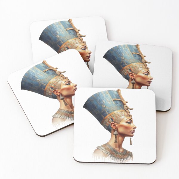 Item preview, Queen Nefertiti Ancient Egyptian Portrait Watercolor Illustration designed and sold by LunaPixelStudio.