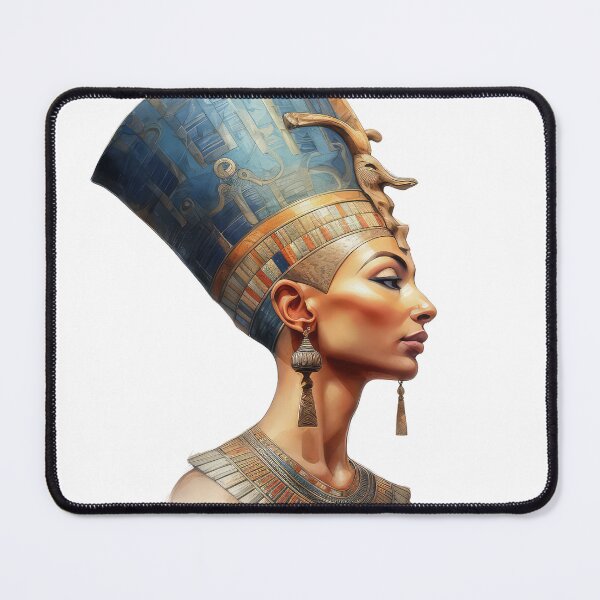 Item preview, Queen Nefertiti Ancient Egyptian Portrait Watercolor Illustration designed and sold by LunaPixelStudio.