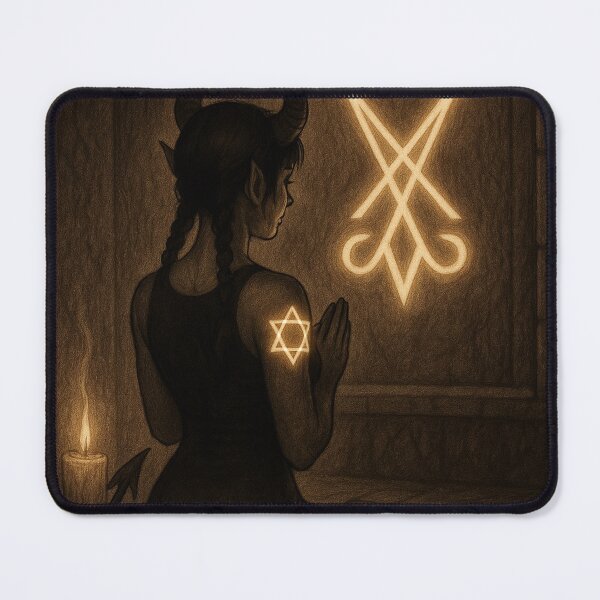 Item preview, Infernal Devotion – Demonic Prayer and Sacred Symbol Art designed and sold by TheLoopStories.