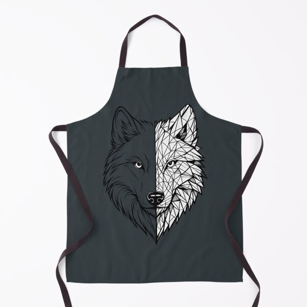 Item preview, Geometric Spirit Wolf Minimalist Dual Nature Line Art designed and sold by tineldesign.