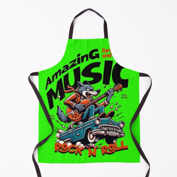 Item preview, Amazing Music Rock 'N' Roll Wolf - Vintage Guitar Shredder Art designed and sold by GenZFashion000.
