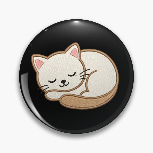 Item preview, Sleeping Curled Cat | Minimal Embroidery Style Kawaii Design designed and sold by ColorSplash123.