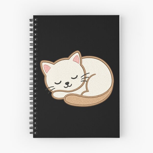 Item preview, Sleeping Curled Cat | Minimal Embroidery Style Kawaii Design designed and sold by ColorSplash123.