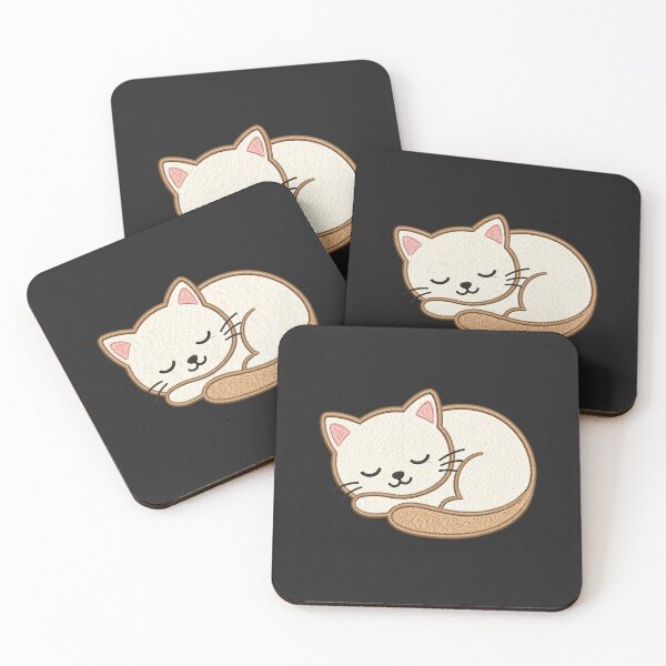 Item preview, Sleeping Curled Cat | Minimal Embroidery Style Kawaii Design designed and sold by ColorSplash123.