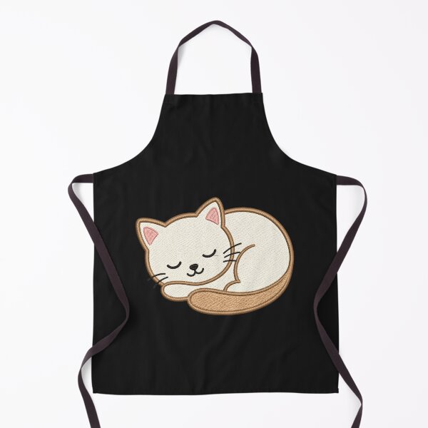 Item preview, Sleeping Curled Cat | Minimal Embroidery Style Kawaii Design designed and sold by ColorSplash123.