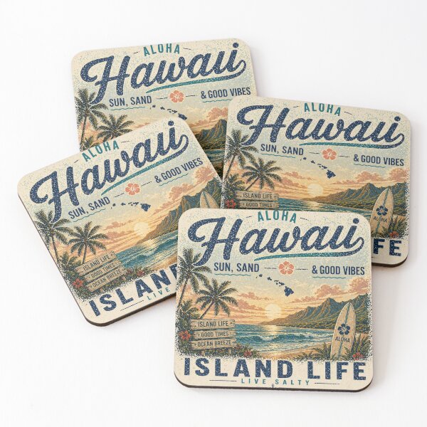Item preview, Hawaii Aloha Island Life Beach Sunset Surf Vibes Tropical Ocean Shirt, Sticker designed and sold by ParfaitPrints.