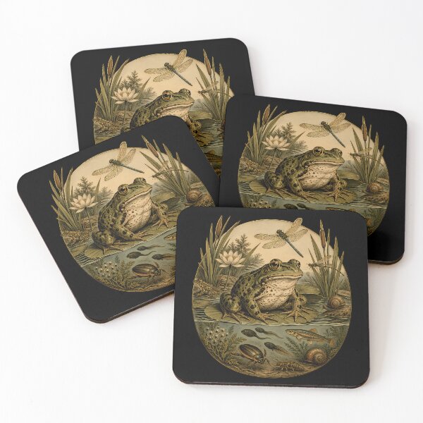 Item preview, Frog Pond Life | Vintage Illustration designed and sold by Funny Vintage Stickers And T-Shirts.