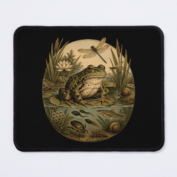 Item preview, Frog Pond Life | Vintage Illustration designed and sold by Funny Vintage Stickers And T-Shirts.