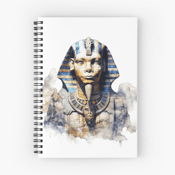 Item preview, Ancient Egyptian Pharaoh Mask Watercolor Grunge Illustration designed and sold by LunaPixelStudio.
