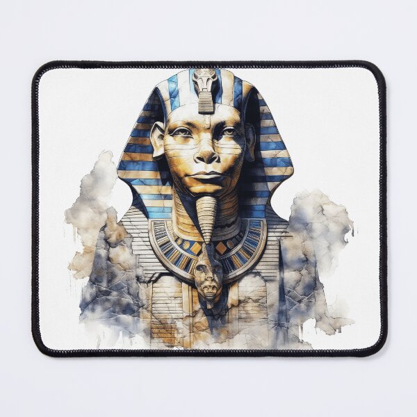 Item preview, Ancient Egyptian Pharaoh Mask Watercolor Grunge Illustration designed and sold by LunaPixelStudio.