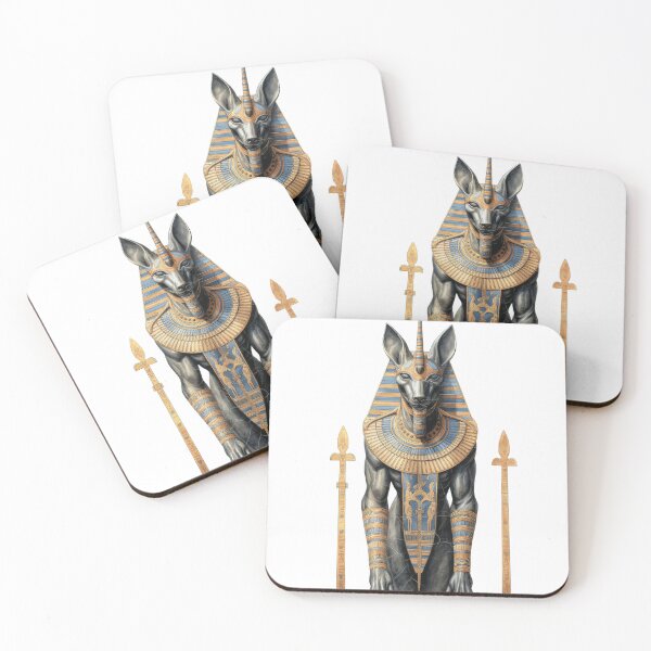 Item preview, Ancient Egyptian God Anubis Statue Mythology Historical Illustration designed and sold by LunaPixelStudio.