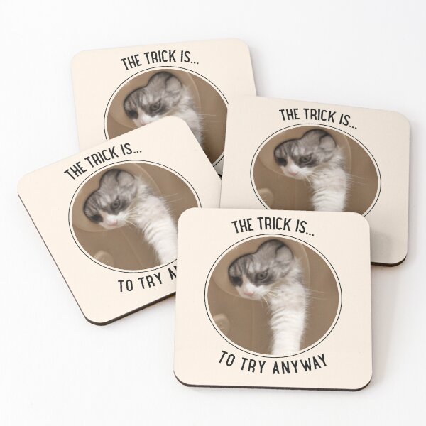 Item preview, Copy of The Trick is Try Anyway Cat Reaching Through Heart Hole designed and sold by Massara6.