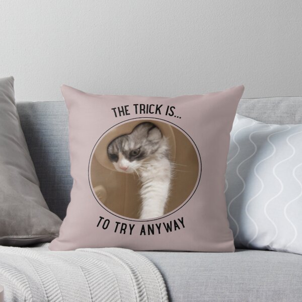 Item preview, Copy of The Trick is Try Anyway Cat Reaching Through Heart Hole designed and sold by Massara6.