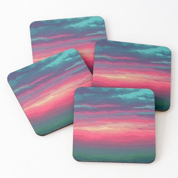Item preview, Vibrant Sunset Landscape Layered Color Abstract Illustration designed and sold by PixorStudio.