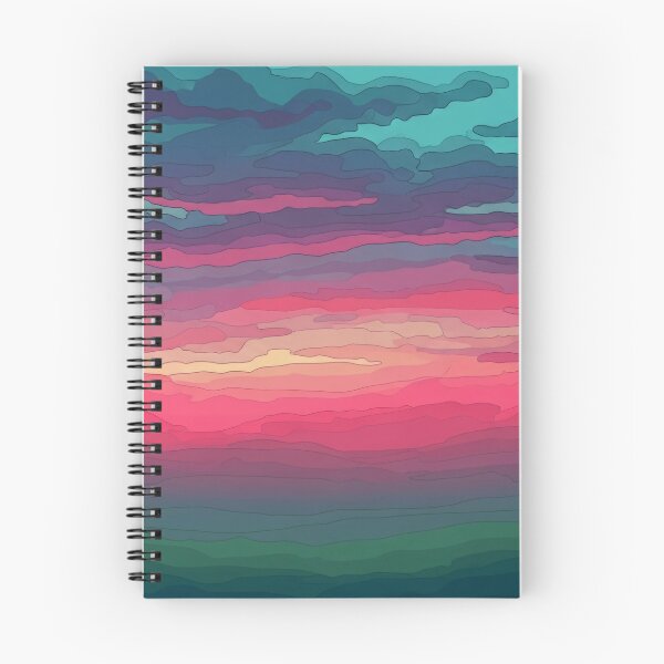 Item preview, Vibrant Sunset Landscape Layered Color Abstract Illustration designed and sold by PixorStudio.