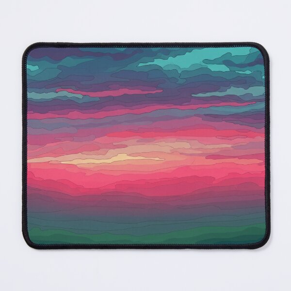 Item preview, Vibrant Sunset Landscape Layered Color Abstract Illustration designed and sold by PixorStudio.