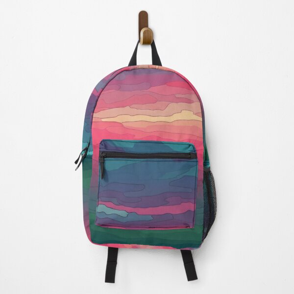 Item preview, Vibrant Sunset Landscape Layered Color Abstract Illustration designed and sold by PixorStudio.