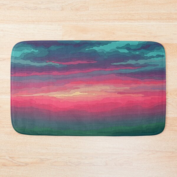 Artikelvorschau, Lebendige Sonnenuntergangslandschaft – abstrakte Illustration in mehreren Farbschichten entworfen und verkauft von PixorStudio.