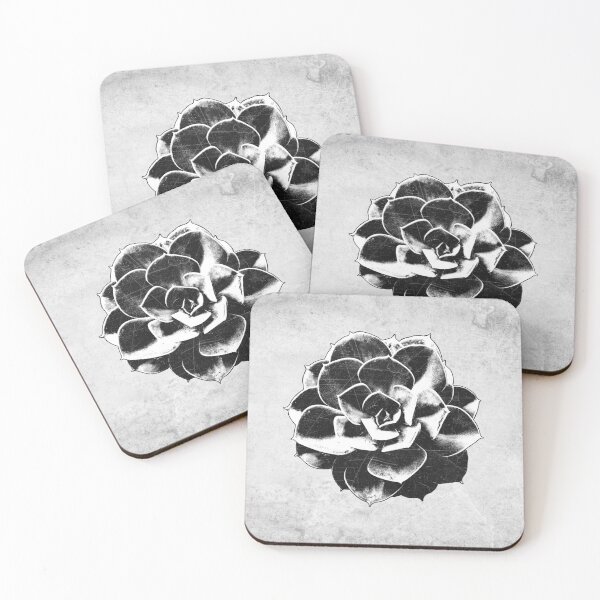 Item preview, Echeveria Succulent Dark Botanical Etched Illustration designed and sold by Ghoul Enterprises.
