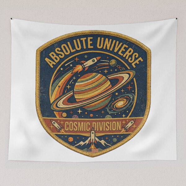 Item preview, 1970s Vintage Space Agency Style – Absolute Universe Cosmic Division Retro Design designed and sold by ArtsyExplorer.