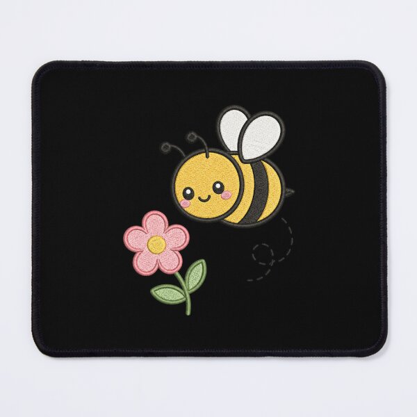 Item preview, Cute Bee with Flower | Minimal Embroidery Style Kawaii Design designed and sold by ColorSplash123.