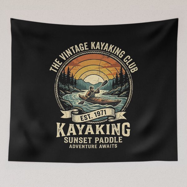 Item preview, The Vintage Kayaking Club - Sunset Paddle Adventure Awaits Retro Design designed and sold by Jt41.