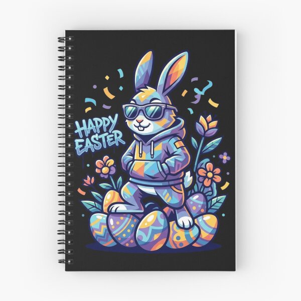 Item preview, Happy Easter Cool Rabbit with Colorful Eggs Design designed and sold by anhemdori2022.