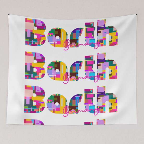 Item preview, Barth, Germany, Vibrant Abstract City Typography Art designed and sold by Wanderful-roads.
