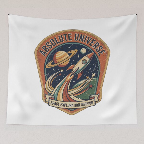 Item preview, Retro Space Exploration Badge – Absolute Universe Vintage Cosmic Emblem designed and sold by ArtsyExplorer.