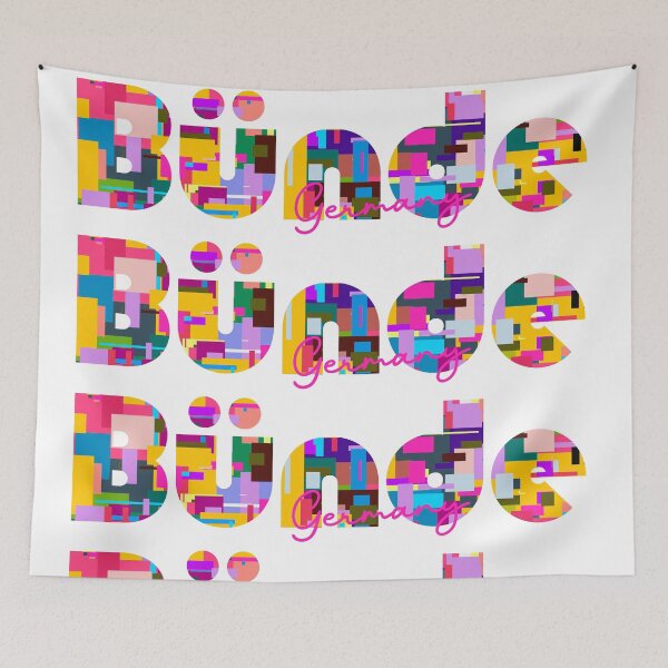 Item preview, Bünde, Germany, Vibrant Abstract City Typography Art designed and sold by Wanderful-roads.