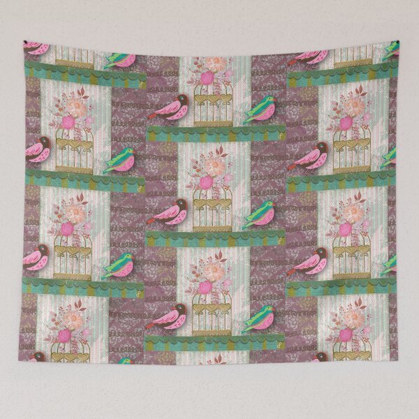 Item preview, Vintage Floral Birdcage: A Shabby Chic Digital Collage designed and sold by artbydonyale.