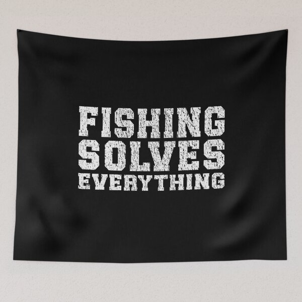 Item preview, Fishing Solves Everything - Distressed Typography Angler Design Funny Fishing Cheaper than Therapy designed and sold by Jt41.