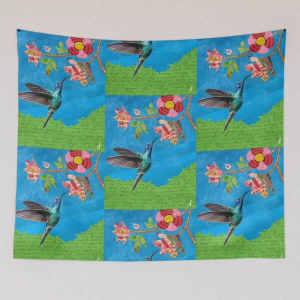 Item preview, Ethereal Hummingbird & Midnight Florals Collage designed and sold by artbydonyale.