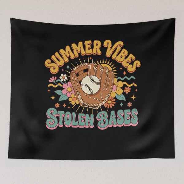 Item preview, Summer Vibes Stolen Bases Retro Baseball Glove designed and sold by KroghDs.