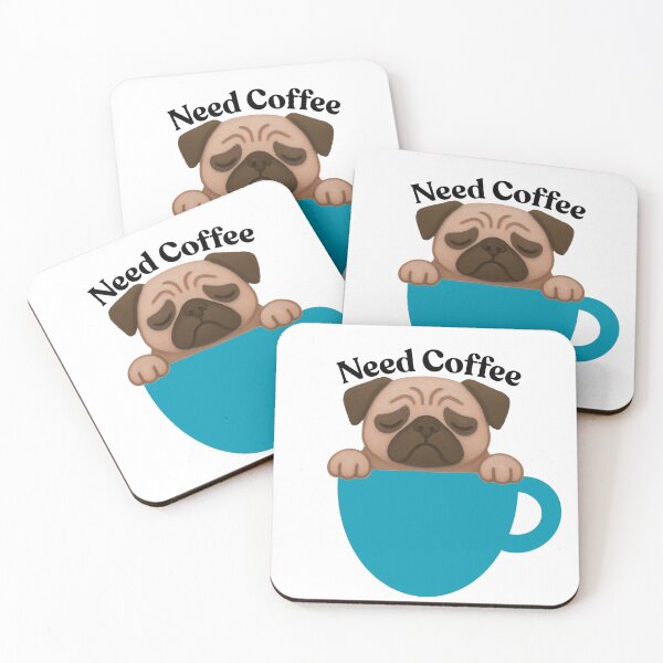Item preview, Sleepy pug in a coffee mug  designed and sold by Bud the Pug & Friends .