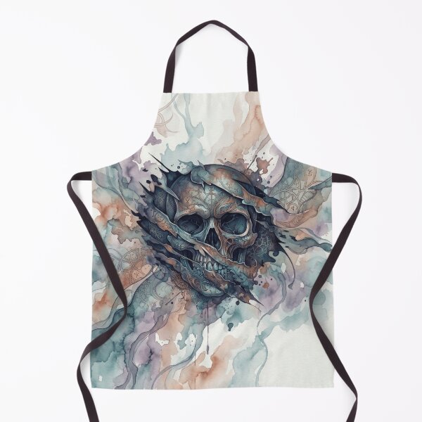 Item preview, Edgy Torn Blue Skull Watercolor Drawing designed and sold by MarCinu Art.