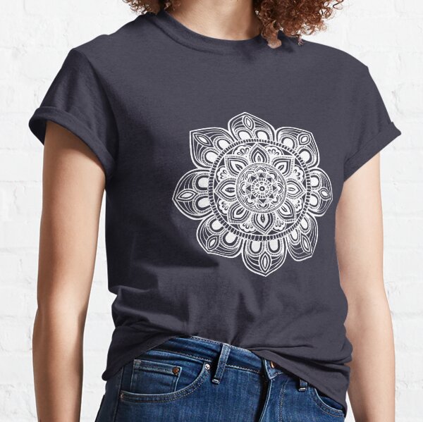 White Mural Mandala - Art&Deco By Natasha Classic T-Shirt