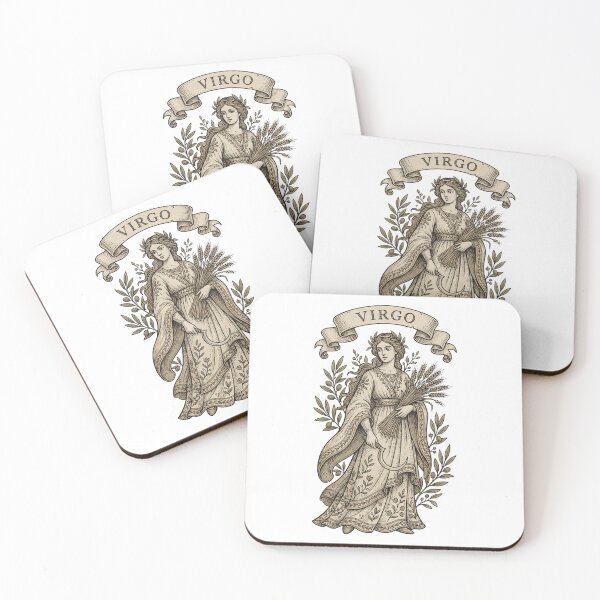 Item preview, Virgo Maiden Botanical Engraving Illustration | Elegant Zodiac Art Gift for August September Birthday designed and sold by Gated Gear.