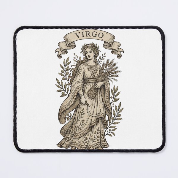 Item preview, Virgo Maiden Botanical Engraving Illustration | Elegant Zodiac Art Gift for August September Birthday designed and sold by Gated Gear.