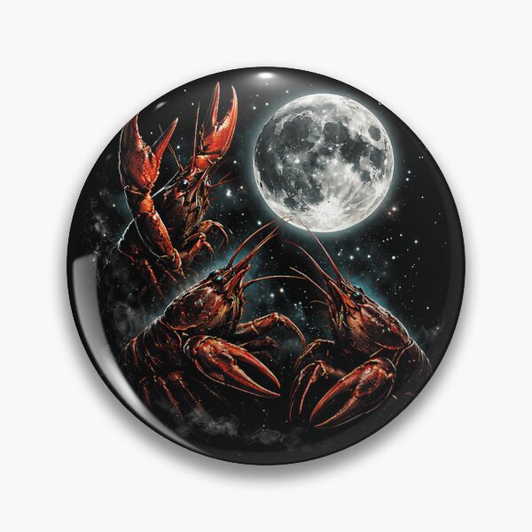Item preview, Three Red Crawfish Under Full Moon Night Space Galaxy Seafood Art Poster designed and sold by LittleNhutton.
