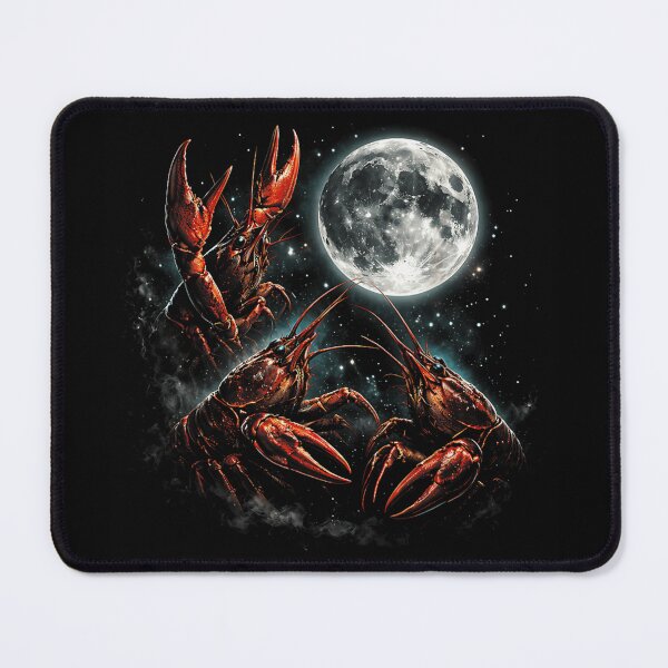 Item preview, Three Red Crawfish Under Full Moon Night Space Galaxy Seafood Art Poster designed and sold by LittleNhutton.