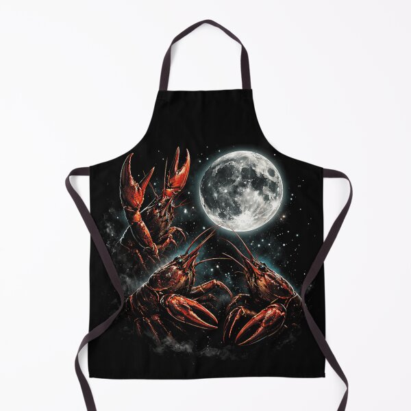 Item preview, Three Red Crawfish Under Full Moon Night Space Galaxy Seafood Art Poster designed and sold by LittleNhutton.