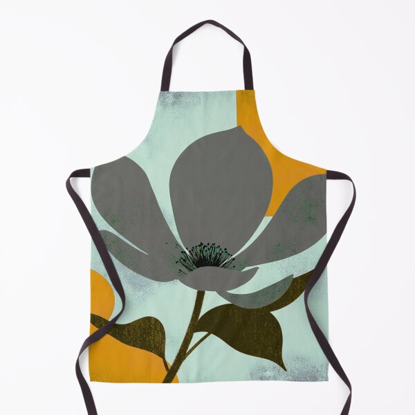 Artikelvorschau, Raffiniertes abstraktes Blumenmuster in Anthrazitgrau und Senfgelb entworfen und verkauft von joycrysstudio.