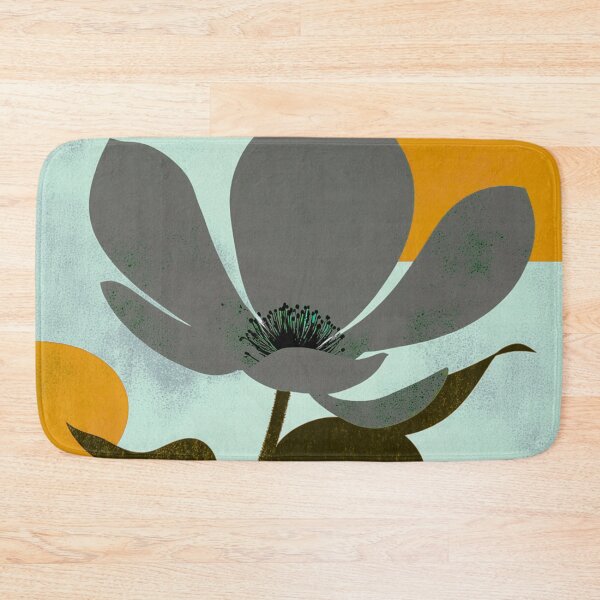 Item preview, Sophisticated Charcoal Grey & Mustard Abstract Floral designed and sold by joycrysstudio.