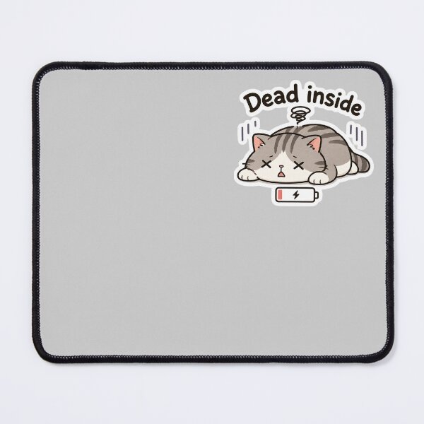Item preview, Dead Inside Cat – Funny Tired Mood Sticker designed and sold by K-Vibe Design Studio.