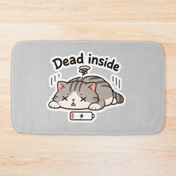 Item preview, Dead Inside Cat – Funny Tired Mood Sticker designed and sold by K-Vibe Design Studio.