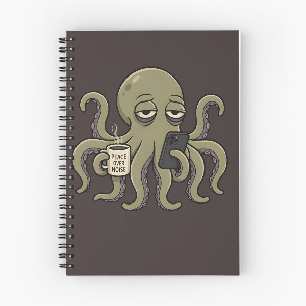 Item preview, Peace Over Noise Octopus Shirt – Introvert Coffee Meme Tee designed and sold by ZyxDes.