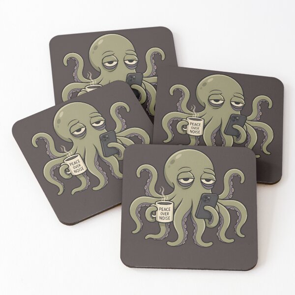 Item preview, Peace Over Noise Octopus Shirt – Introvert Coffee Meme Tee designed and sold by ZyxDes.
