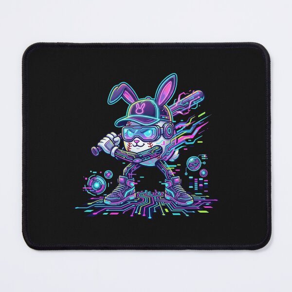 Item preview, Neon Cyber Bunny Baseball Batter designed and sold by anhemdori2022.