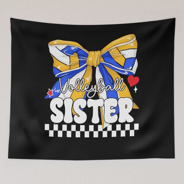 Item preview, Volleyball Sister Bow Blue Yellow Design designed and sold by LashondaGreen89.